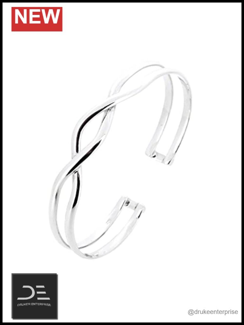 925 Sterling Silver Bangle Bracelet Open Cuff Adjustable Women's